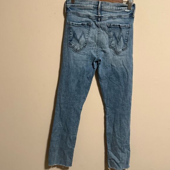 Mother Denim The Rascal Ankle Fray Bonfire Lighning Light Wash Jeans- Size 27 - Picture 6 of 10